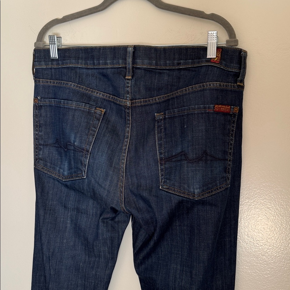 7 For All Mankind Slimmy Skinny Jeans in Dark Blue Wash Stretch